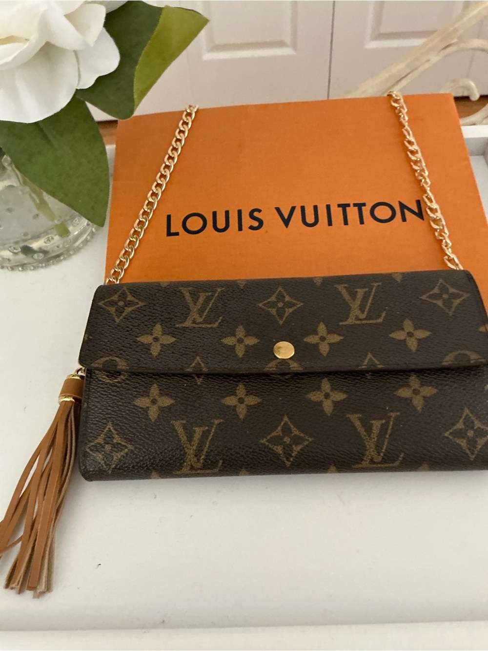 LOUIS VUITTON AUTHENTIC Monogram Clutch Wallet with Box, - Picture 4 of 10